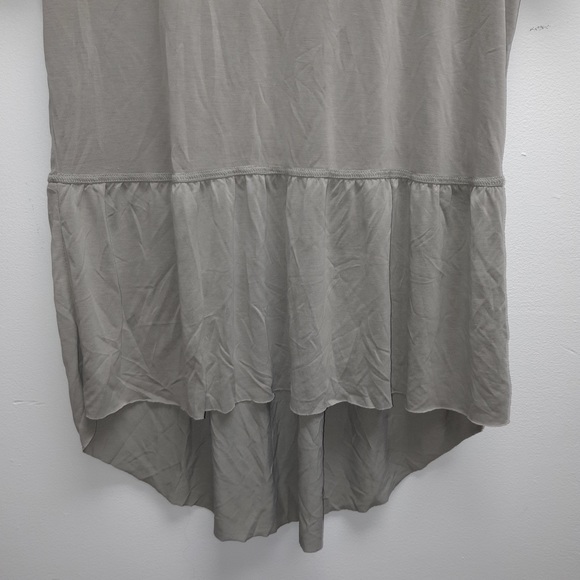 Mote Green/Grey Shirt Sleeve Top w/ Tie Up Back L - Picture 2 of 5